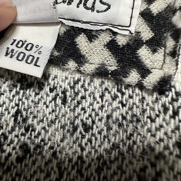 Dem Two Hands Vest Women One Size Gray White Shawl Stripe Artsy Art to Wear Wool - Picture 6 of 11